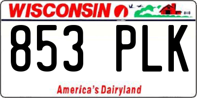 WI license plate 853PLK