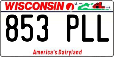 WI license plate 853PLL