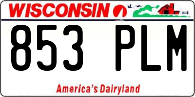 WI license plate 853PLM