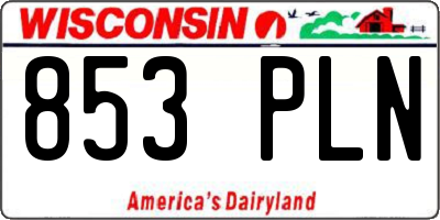 WI license plate 853PLN