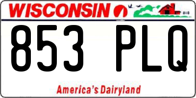 WI license plate 853PLQ