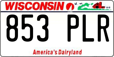 WI license plate 853PLR