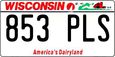WI license plate 853PLS