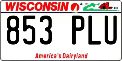 WI license plate 853PLU