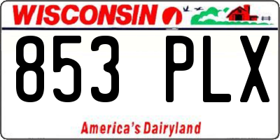 WI license plate 853PLX
