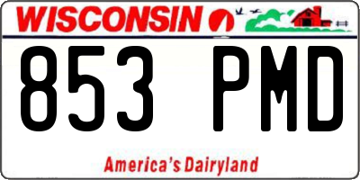 WI license plate 853PMD