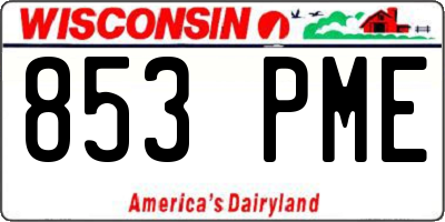 WI license plate 853PME