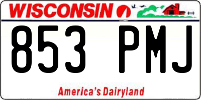 WI license plate 853PMJ