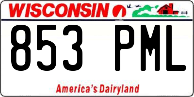 WI license plate 853PML