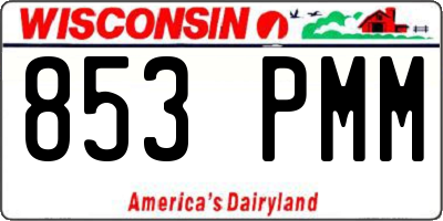 WI license plate 853PMM