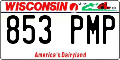 WI license plate 853PMP