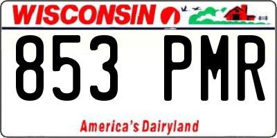 WI license plate 853PMR