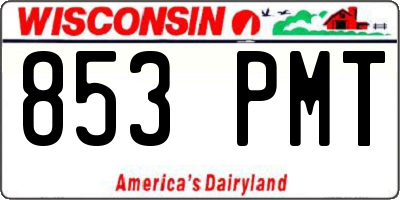 WI license plate 853PMT