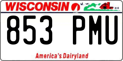 WI license plate 853PMU