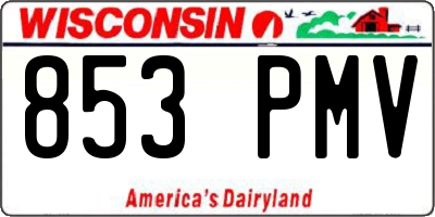 WI license plate 853PMV