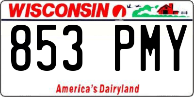 WI license plate 853PMY