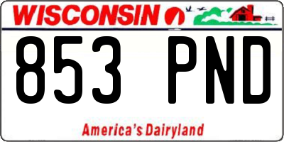 WI license plate 853PND