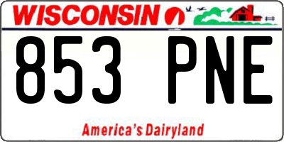 WI license plate 853PNE