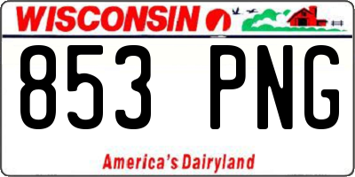 WI license plate 853PNG