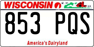 WI license plate 853PQS