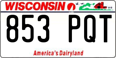 WI license plate 853PQT