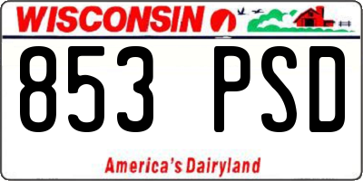 WI license plate 853PSD