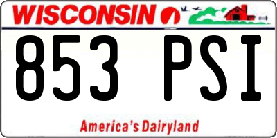 WI license plate 853PSI