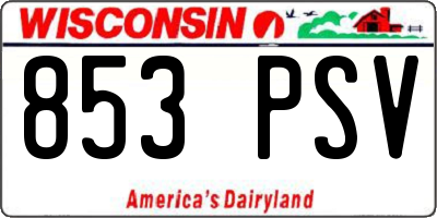 WI license plate 853PSV
