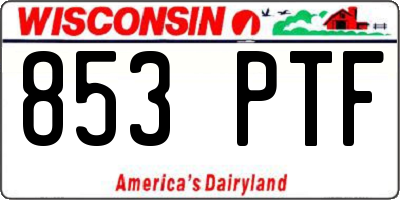 WI license plate 853PTF