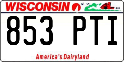 WI license plate 853PTI