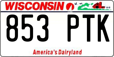 WI license plate 853PTK