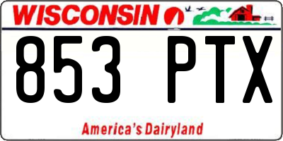 WI license plate 853PTX