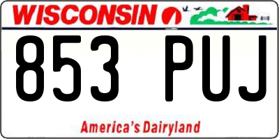 WI license plate 853PUJ