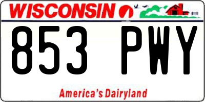 WI license plate 853PWY