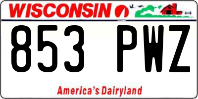 WI license plate 853PWZ