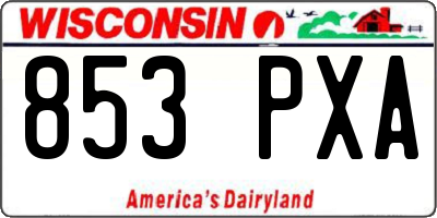 WI license plate 853PXA