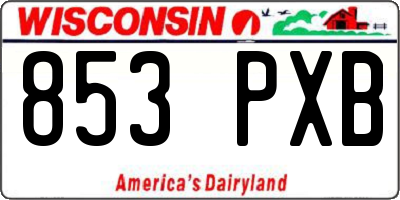 WI license plate 853PXB