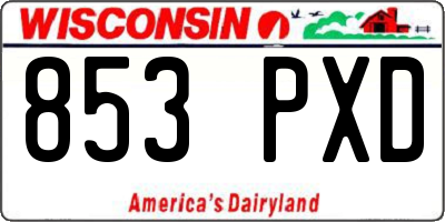 WI license plate 853PXD
