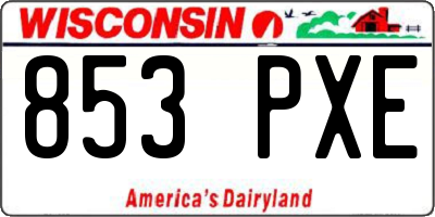 WI license plate 853PXE
