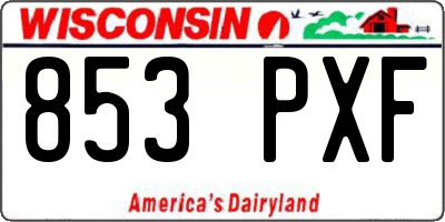 WI license plate 853PXF