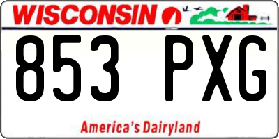 WI license plate 853PXG