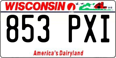 WI license plate 853PXI