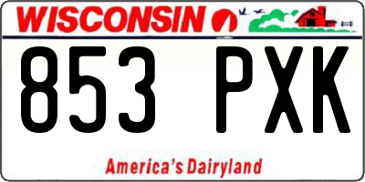 WI license plate 853PXK