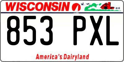 WI license plate 853PXL