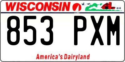 WI license plate 853PXM