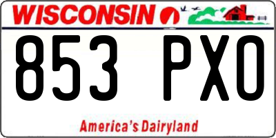 WI license plate 853PXO