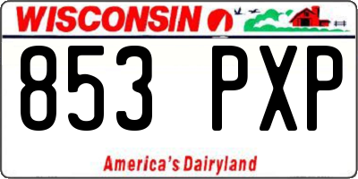 WI license plate 853PXP