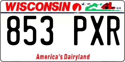 WI license plate 853PXR