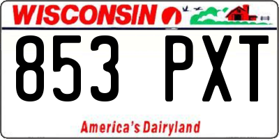 WI license plate 853PXT