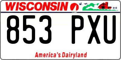 WI license plate 853PXU
